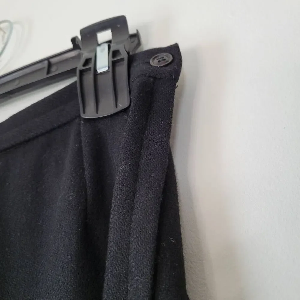Vintage Hunter Sportswear Black Wool Midi Skirt Size 10 Lined A-Line Classic War